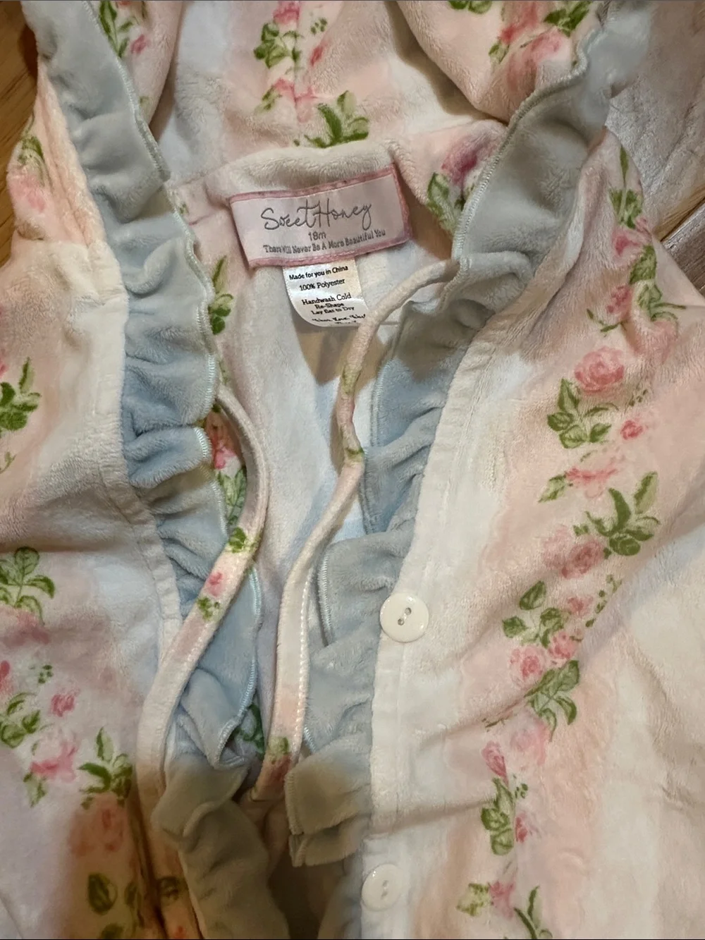 SweetHoney Girls Hooded Swim Coverup in White, Pink, Light Blue